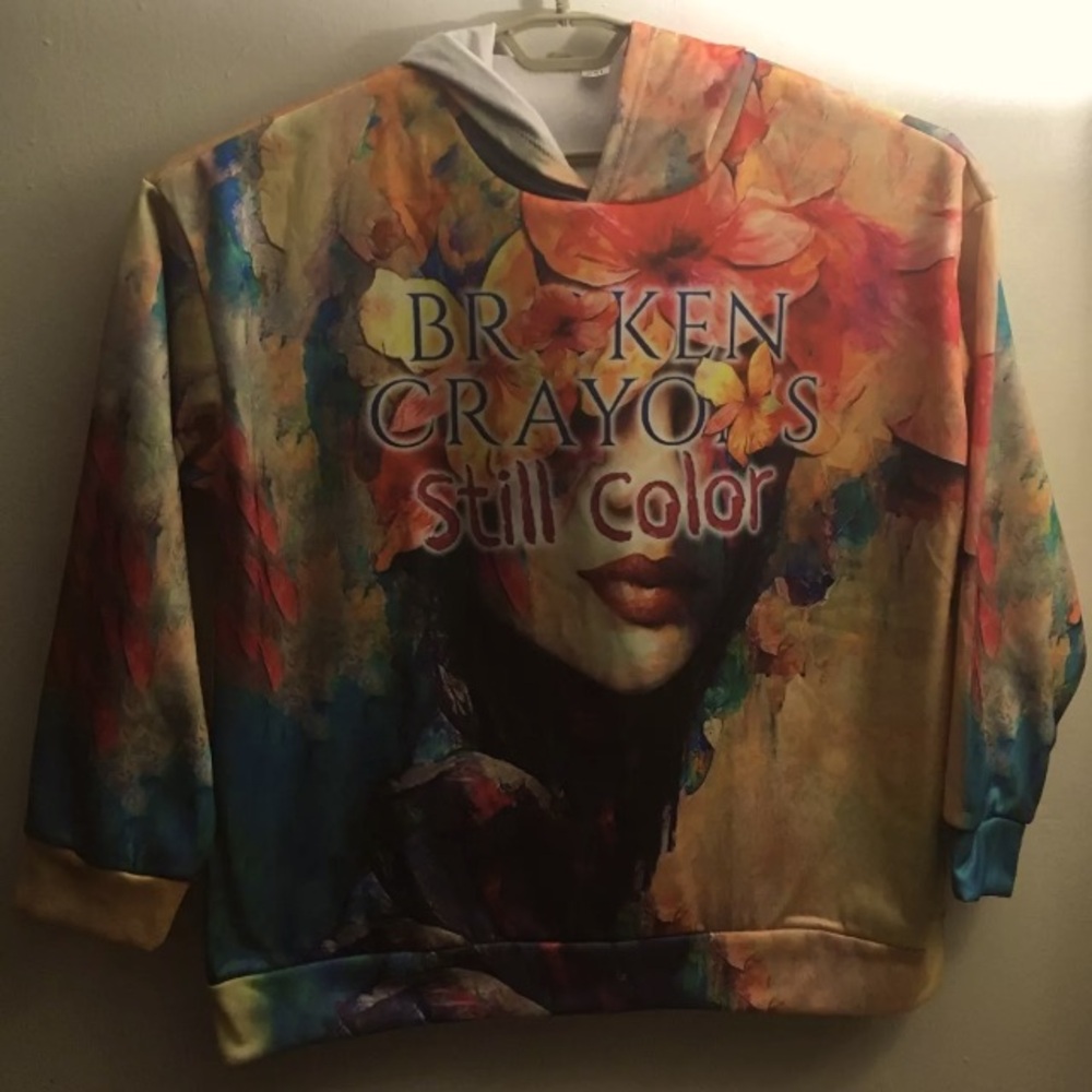 Adult Size 2XL Hoodie Mental Health Awareness Broken Crayons Still Color